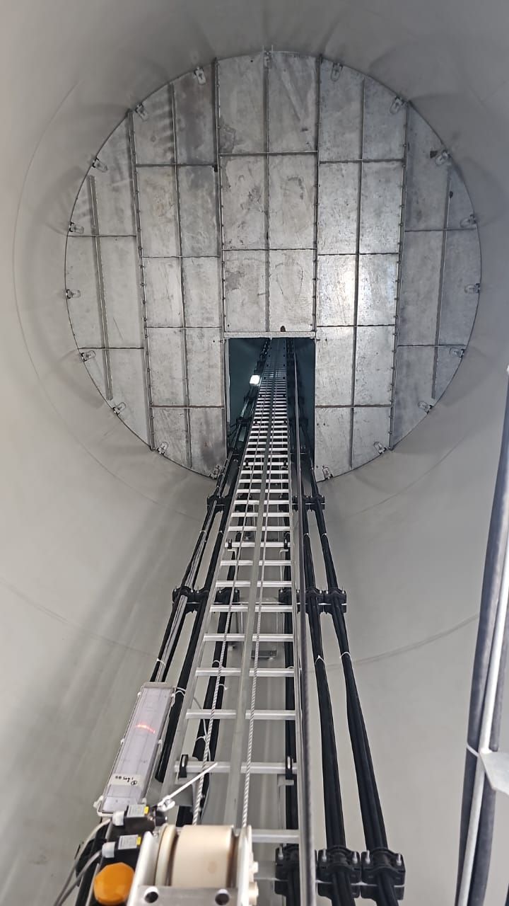 Inside view of a wind tower